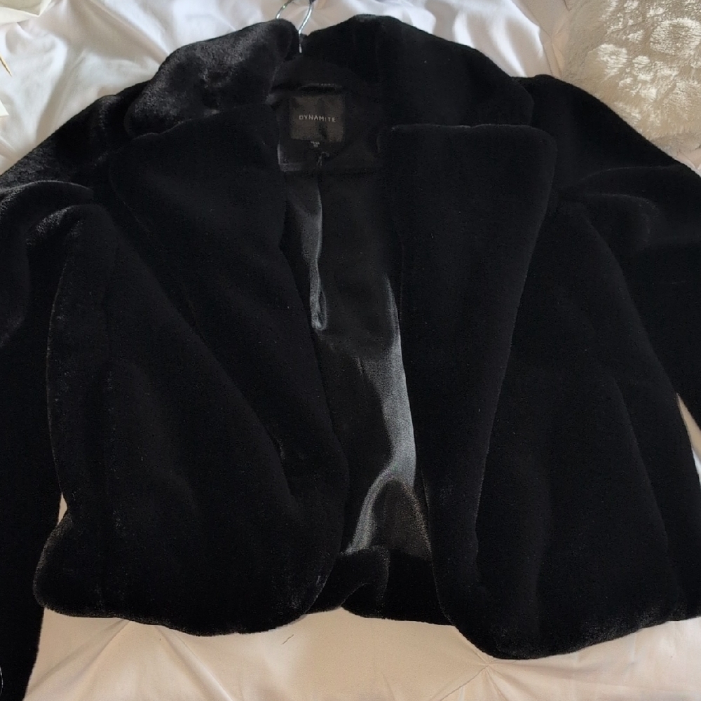 Dynamite Black Faux Fur Jacket